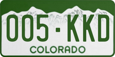 CO license plate 005KKD