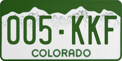 CO license plate 005KKF