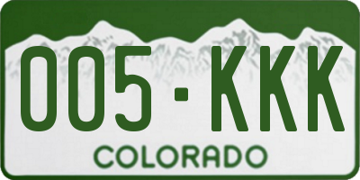 CO license plate 005KKK