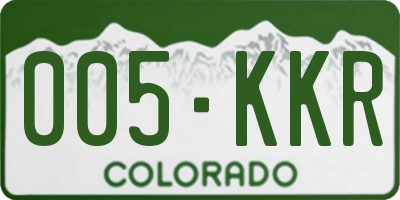 CO license plate 005KKR