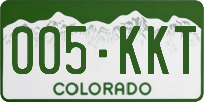 CO license plate 005KKT