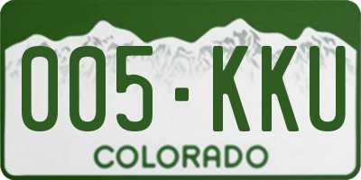 CO license plate 005KKU