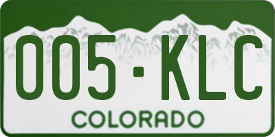 CO license plate 005KLC
