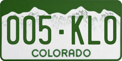 CO license plate 005KLO