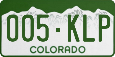 CO license plate 005KLP