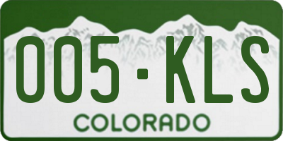 CO license plate 005KLS