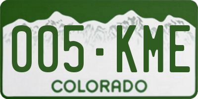 CO license plate 005KME