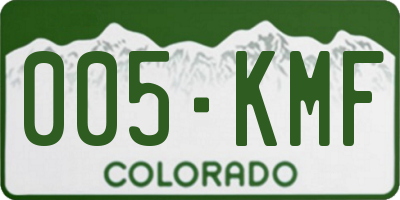 CO license plate 005KMF