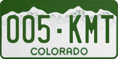 CO license plate 005KMT
