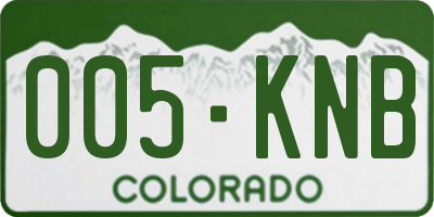 CO license plate 005KNB