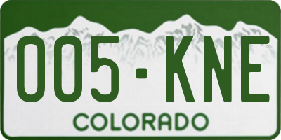 CO license plate 005KNE
