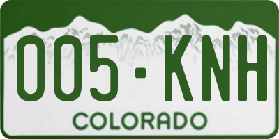 CO license plate 005KNH