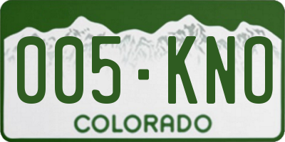 CO license plate 005KNO
