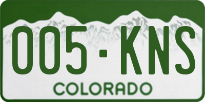 CO license plate 005KNS