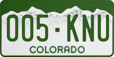 CO license plate 005KNU