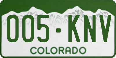 CO license plate 005KNV
