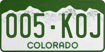 CO license plate 005KOJ
