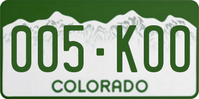 CO license plate 005KOO