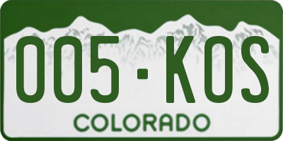 CO license plate 005KOS