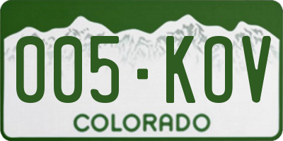 CO license plate 005KOV