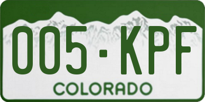 CO license plate 005KPF