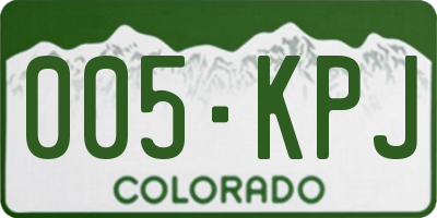 CO license plate 005KPJ