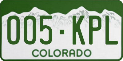 CO license plate 005KPL