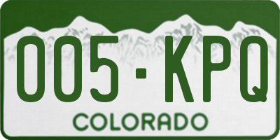 CO license plate 005KPQ