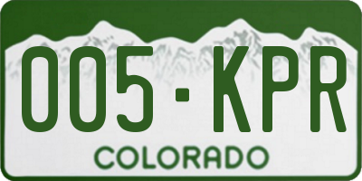 CO license plate 005KPR