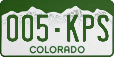 CO license plate 005KPS