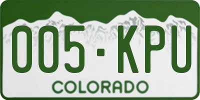 CO license plate 005KPU