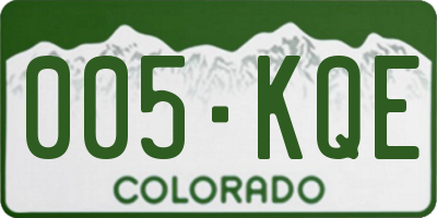 CO license plate 005KQE