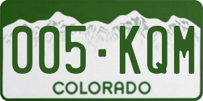 CO license plate 005KQM