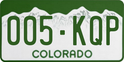 CO license plate 005KQP