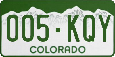 CO license plate 005KQY