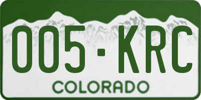 CO license plate 005KRC