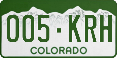 CO license plate 005KRH