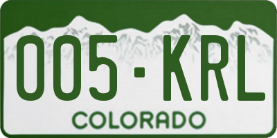 CO license plate 005KRL