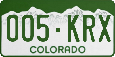 CO license plate 005KRX