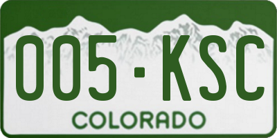 CO license plate 005KSC