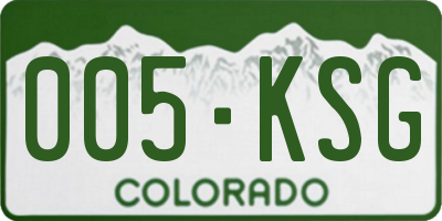 CO license plate 005KSG