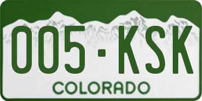 CO license plate 005KSK