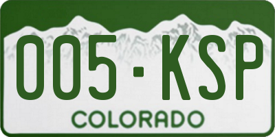 CO license plate 005KSP