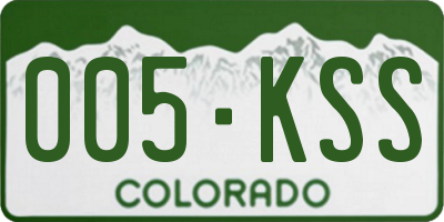 CO license plate 005KSS