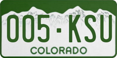 CO license plate 005KSU