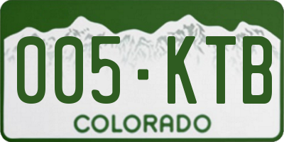 CO license plate 005KTB