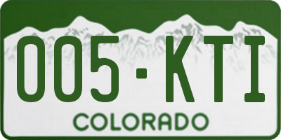 CO license plate 005KTI