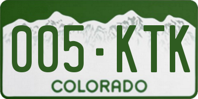 CO license plate 005KTK