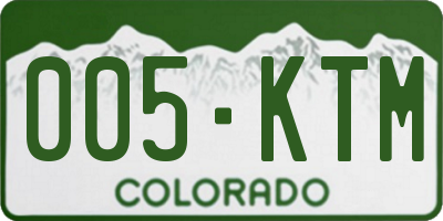 CO license plate 005KTM