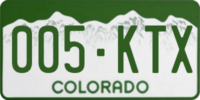 CO license plate 005KTX